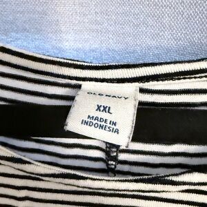 Old Navy Black and White Striped Dress XXL